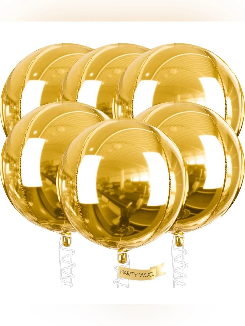 Metallic Gold 32” Jumbo Foil Balloons / 4D / 32”/ 6PCS